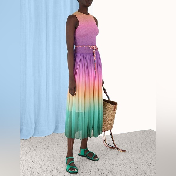 ZIMMERMAN CIRA SHIRRED MIDI DRESS - Picture 14 of 15